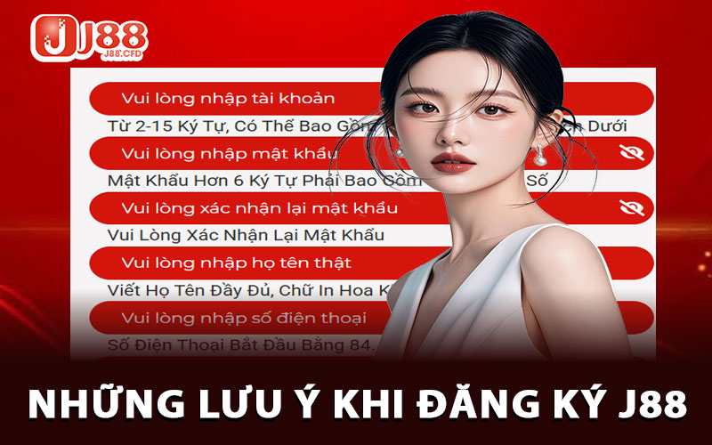 Những lưu ý khi đăng ký J88